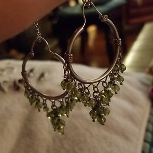 silver 925 dangle circle bohemian earrings